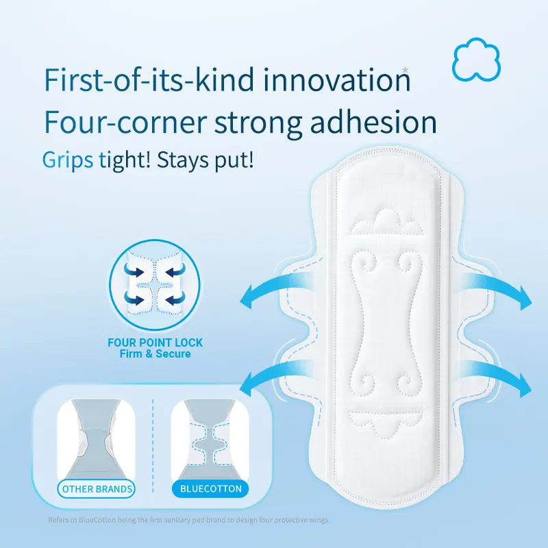 Uomiee Blue Cotton Daily & Night Time Sanitary Pads And Panty Liners