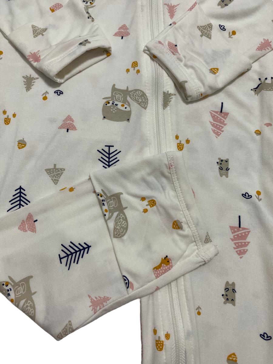 Viva Felicity Bamboo Dual-Zipper Romper - Squirrel