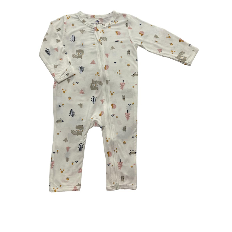 Viva Felicity Bamboo Dual-Zipper Romper - Squirrel