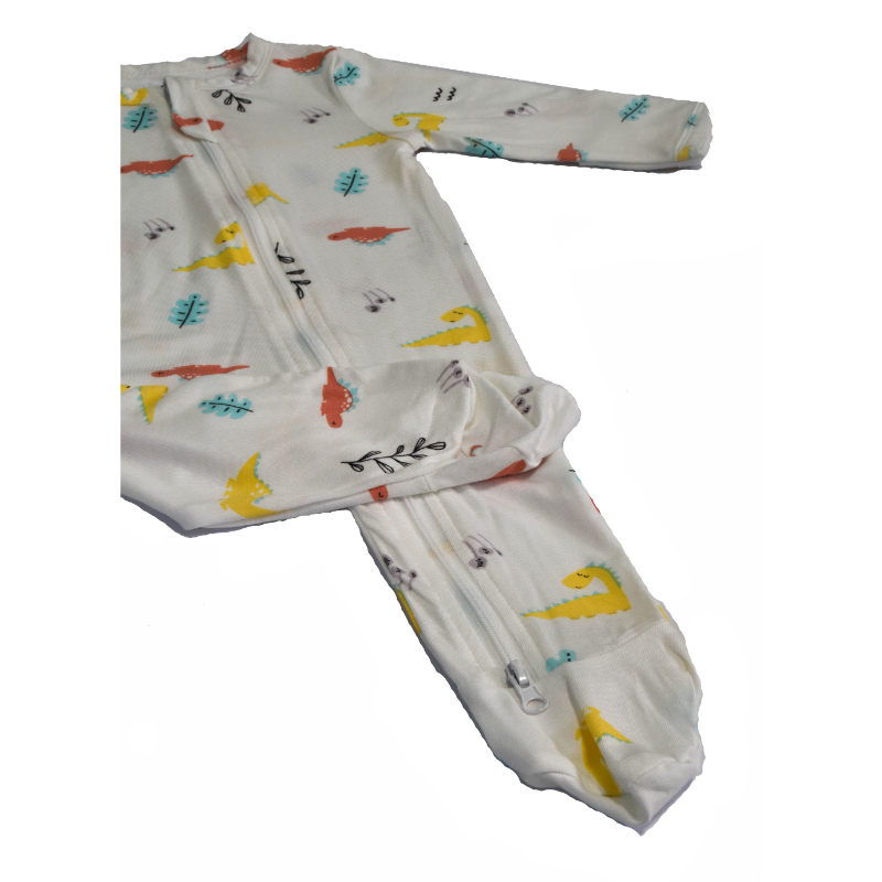 Viva Felicity Bamboo Dual-Zipper Sleepsuit - Dino