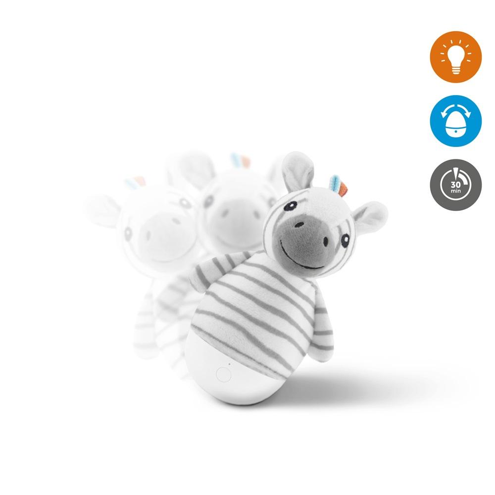 Zazu Tumbler Lamp With Muli-color Nightlight By Touch Sensor, Zack The Zebra