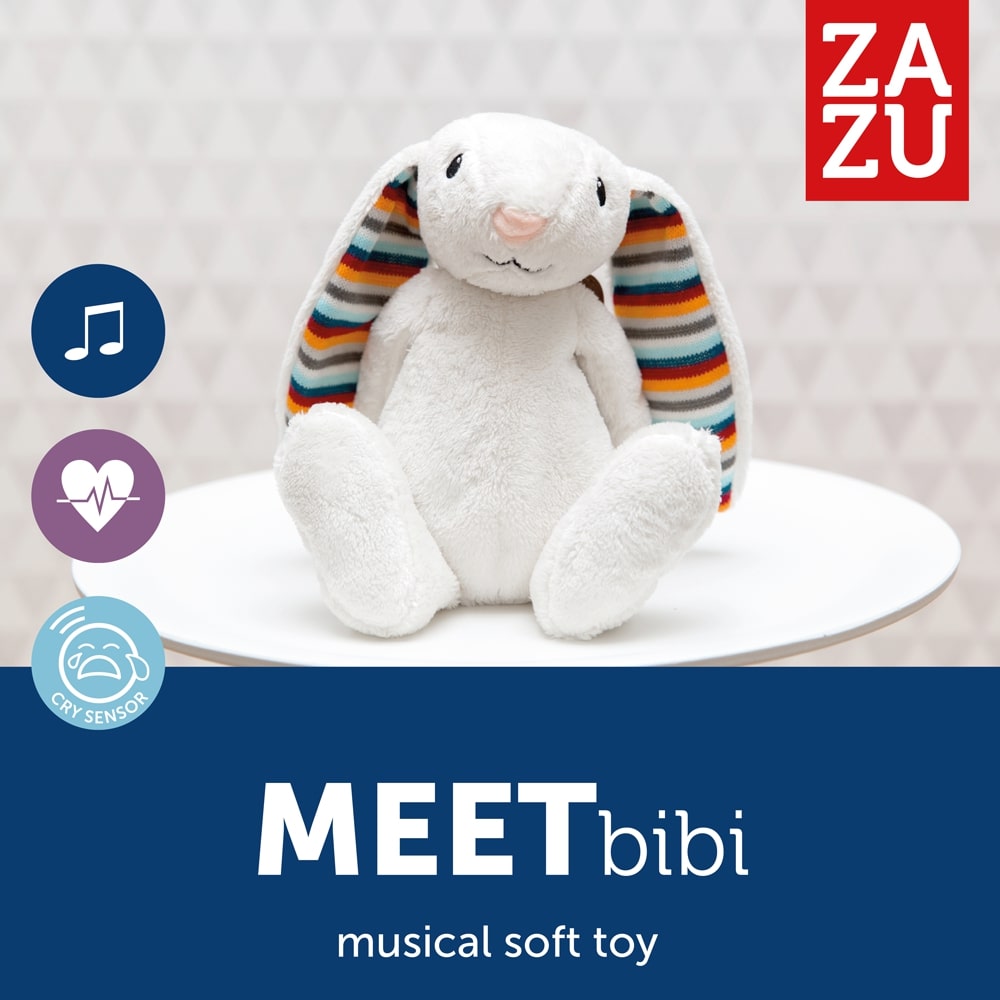 Zazu Heartbeat Soft Toy Sleep Soother, Bibi The Bunny