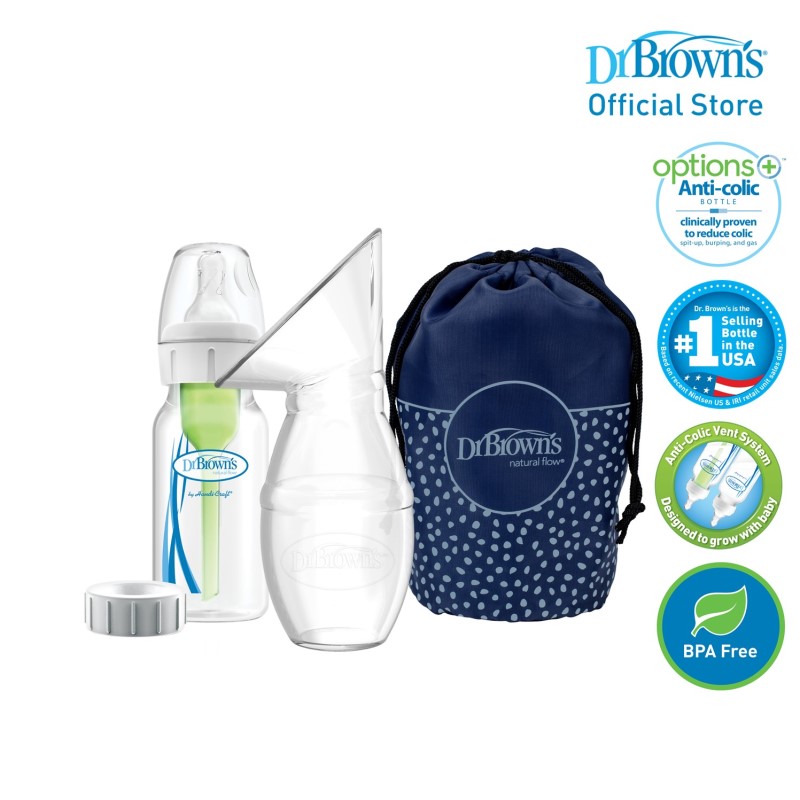 Dr Brown's Silicone One-Piece Breastpump W/ 120ml Narrow Neck Bottle