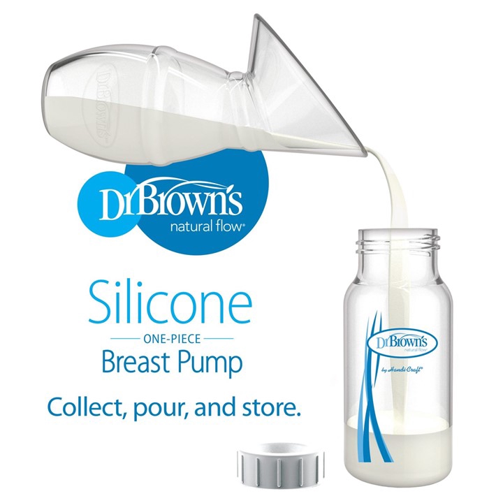 Dr Brown's Silicone One-Piece Breastpump W/ 120ml Narrow Neck Bottle