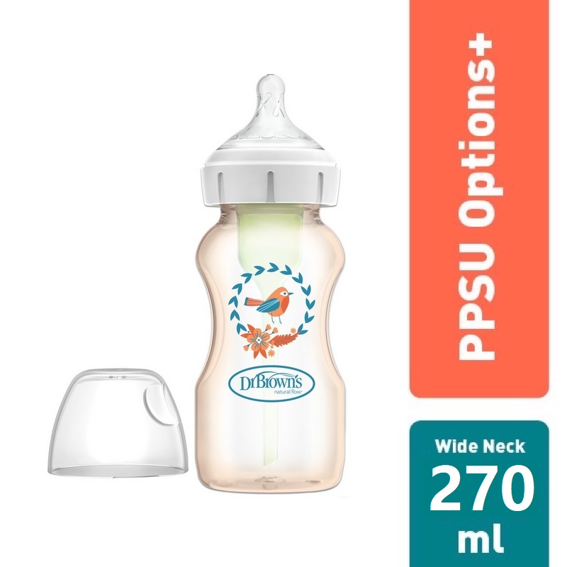 Dr Brown's 8 Oz/270 Ml PPSU Wide-Neck Options+ Bottle With Deco, 1pcs