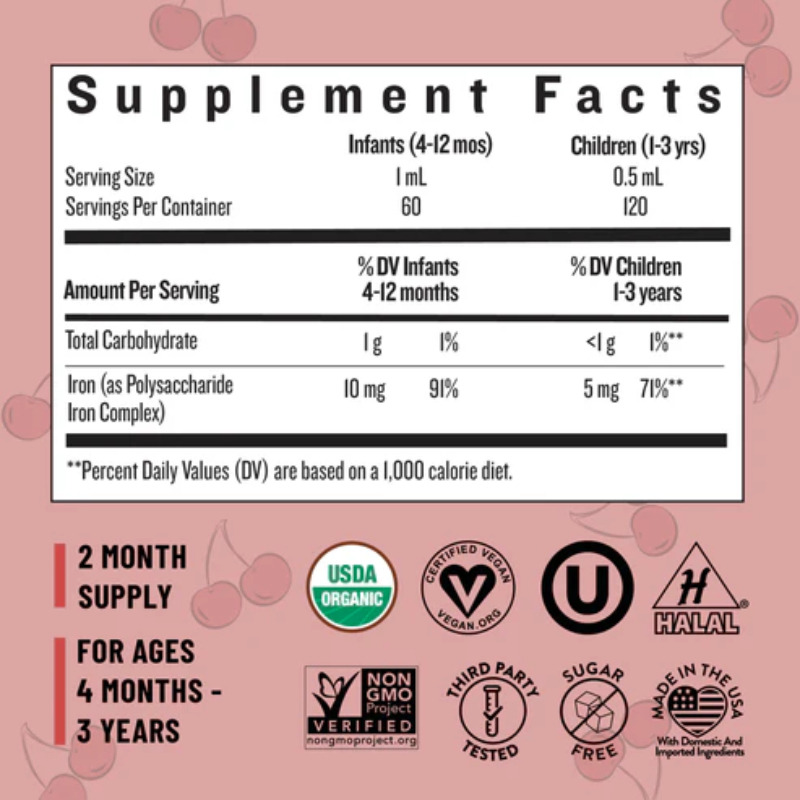 Legendairy Milk Organic Iron Drops For Baby And Toddler